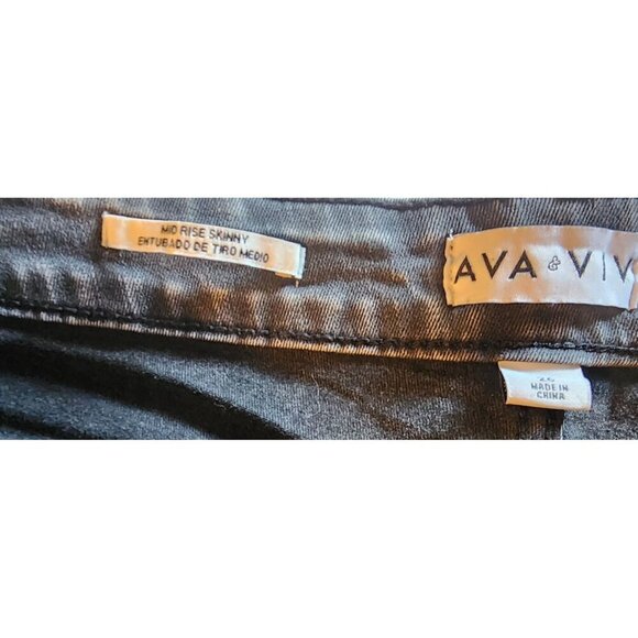 Ava & Viv Women's Mid-Rise Cropped Skinny Jeans, Charcoal Size 26 - Picture 5 of 14